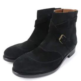 BUTTERO Suede Leather Monk Strap Ankle Boots