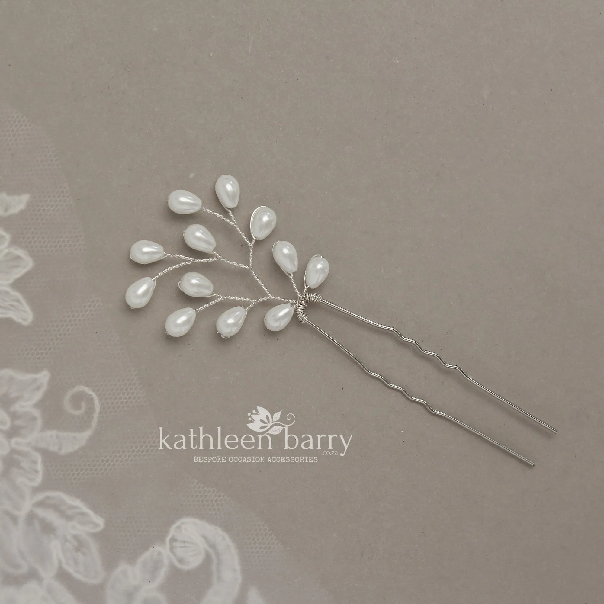 Libby hair pin simple pearl drops available in silver, gold and rose gold