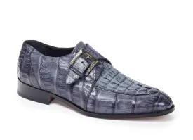 Mauri - 4834 Canaletto Crocodile & Hornback Monk Strap Med Gray