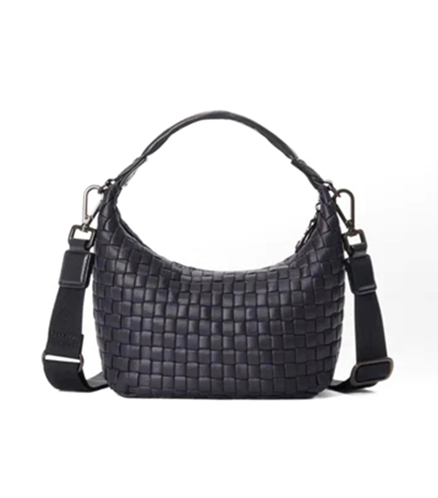Mini Woven Hobo Black