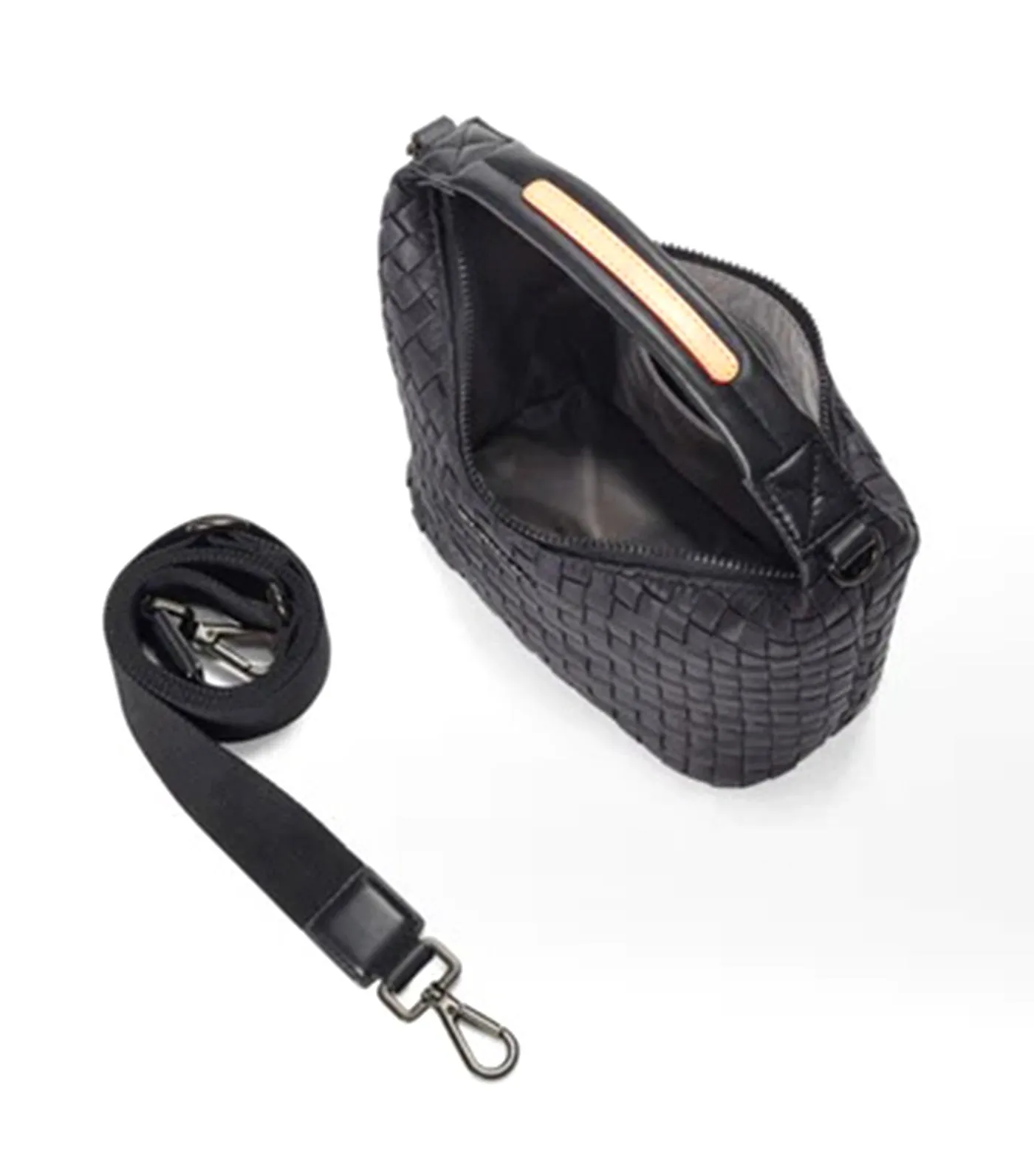 Mini Woven Hobo Black