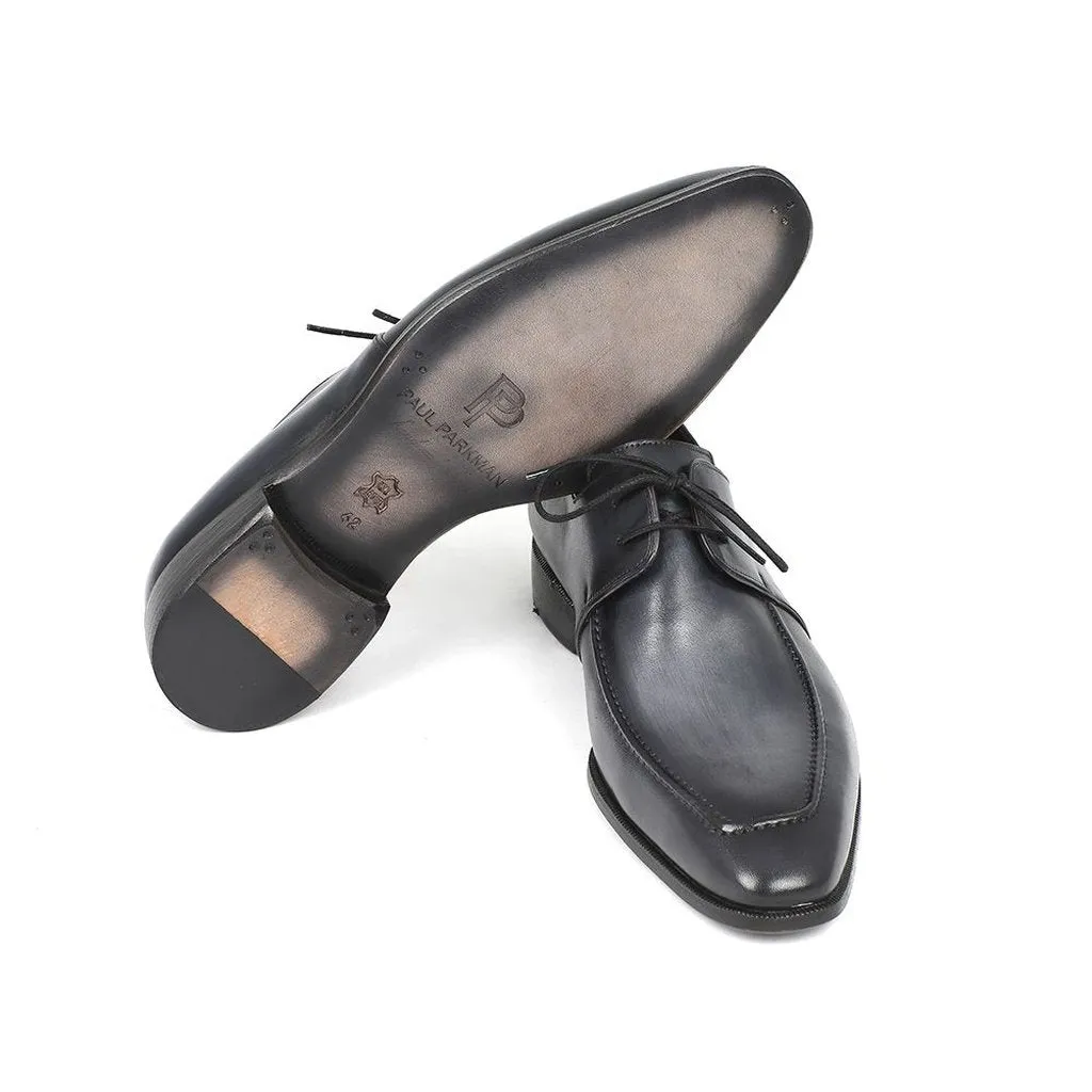 Paul Parkman Gray & Black Apron Derby Shoes For Men (ID#13SX51)