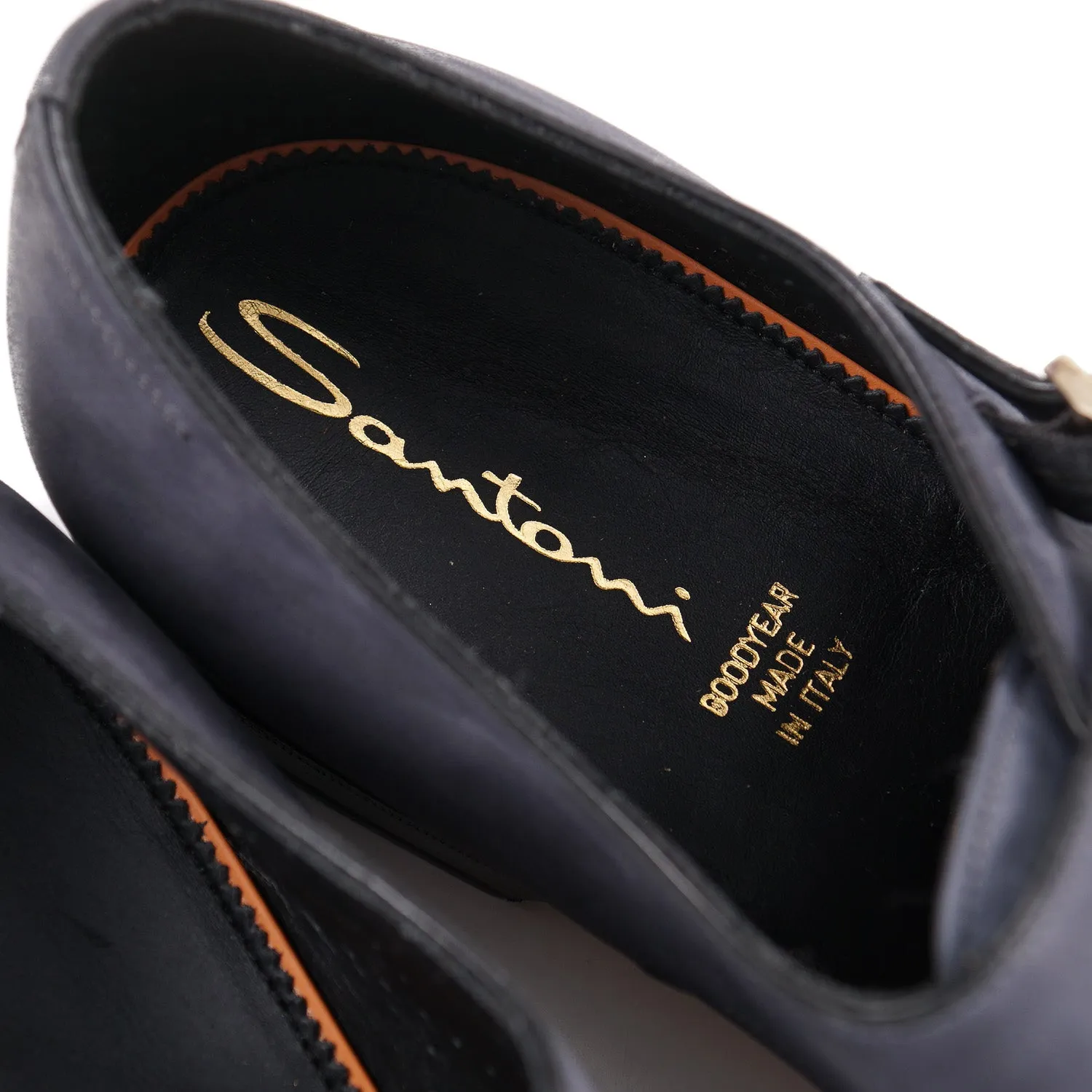 Santoni Double-Buckle Monk Strap in Nubuck Suede